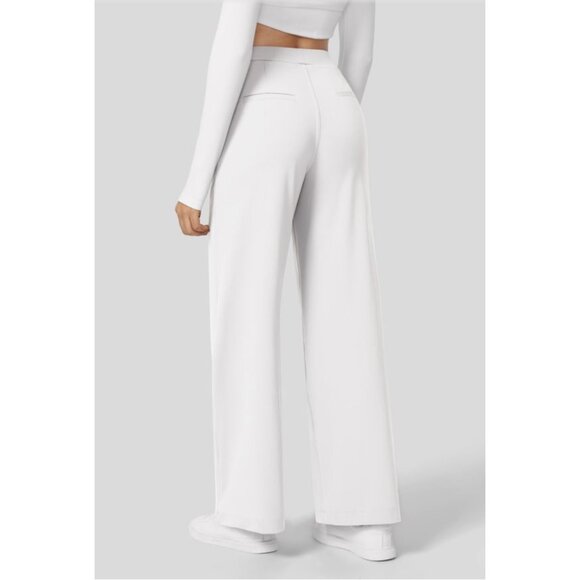 Halara High Waisted Plicated Side Pocket Straight Leg Work Pants Sz XL Womens Wh - Picture 2 of 8